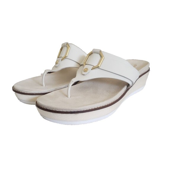 Cole Haan Original Grand Flatform Ivory Leather Thong Sandals  Women's Size 10B - Picture 2 of 11